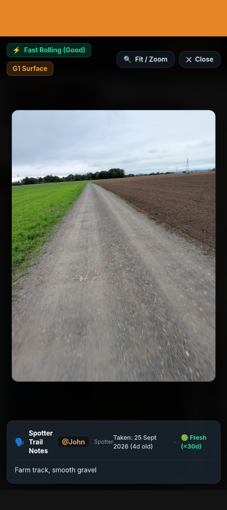 Fullscreen photo inspection in TrailDB